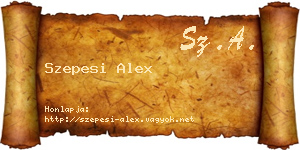 Szepesi Alex névjegykártya