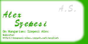 alex szepesi business card